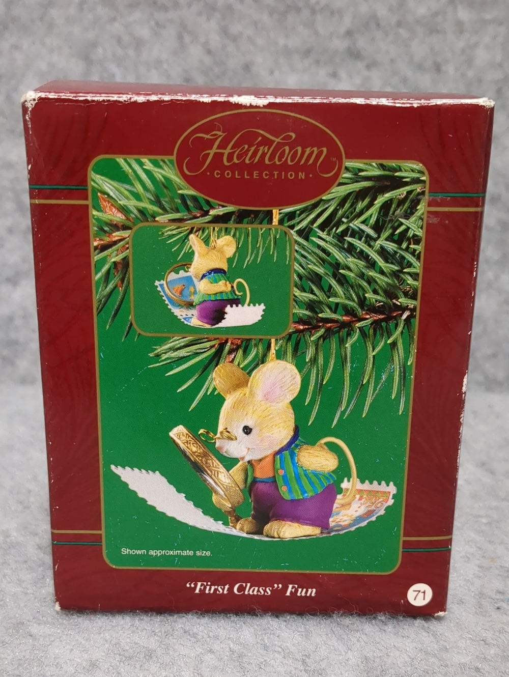 Heirloom Collection First Class Fun Mouse Is Stamp Collector Christmas Ornament